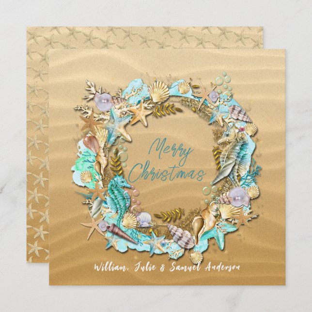 Cartão De Festividades Praias Tropicais Areias Starfish Dólar (Frente/Verso)