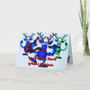 Cartão De Festividades Prancin Dancin Reindeer Christmas Card
