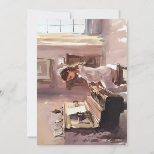 Cartão De Festividades Prática De Piano Em Aquarelas