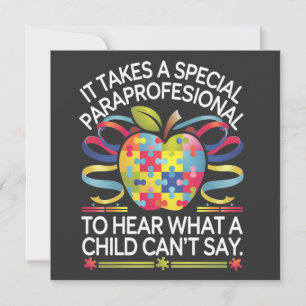 Cartão De Festividades Precisa de um Autismo Paraprofissional especial