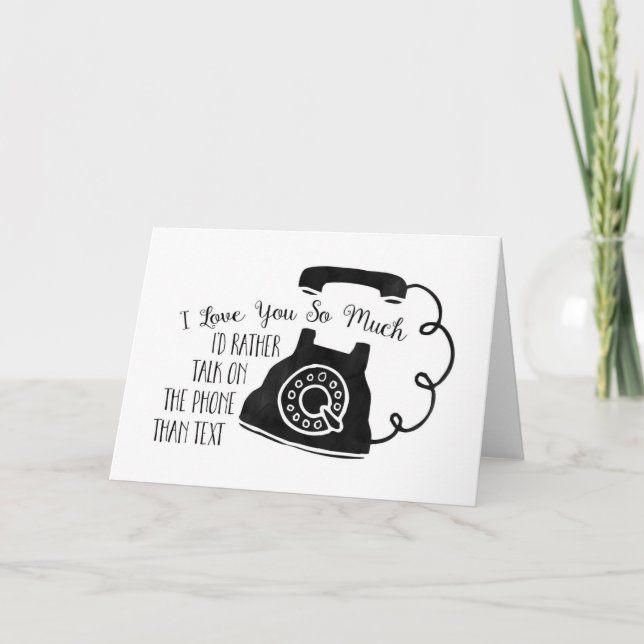 Cartão De Festividades Preferencialmentes Engraçadas Falam ao Telefone do (Frente)