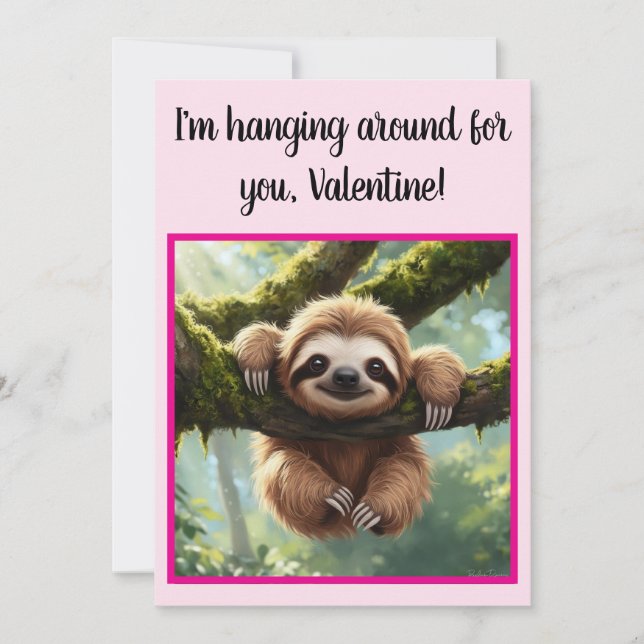 Cartão De Festividades Preguiça Personalizada Divertida "Pendurada" de Di (Frente)