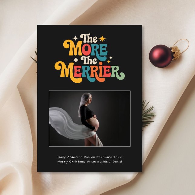 Cartão De Festividades Preguiçosa de Natal Colorida Retro Preta (Criador carregado)