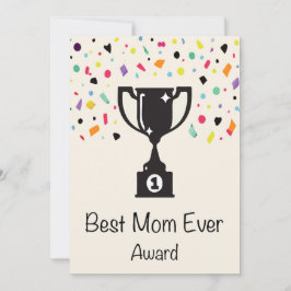 Cartão De Festividades Prêmio de Melhor Mãe do Mundo