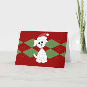 Cartão De Festividades Preppy Puppy Christmas