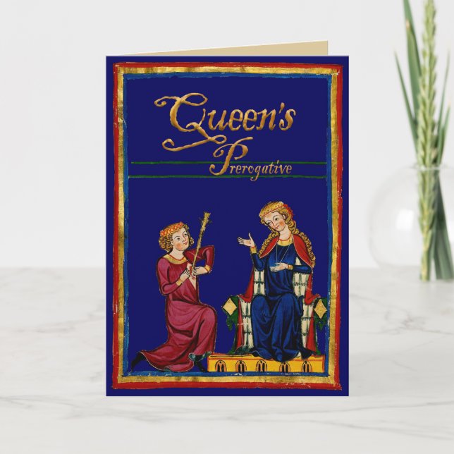 Cartão De Festividades Prerrogativa da Rainha (Frente)