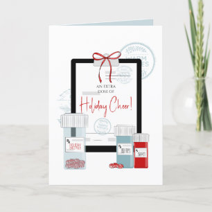 Cartão De Festividades Prescrição de Natal para Dose de Cheer