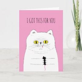 Cartão De Festividades Present Cat and Mouse Card