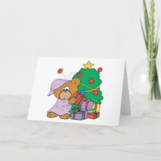 Cartão De Festividades Present Peeking Christmas Bear