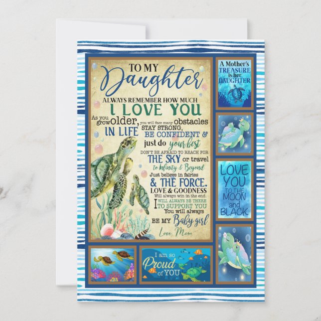 Cartão De Festividades Presente de Filha | Carta À Minha Filha Da Mãe (Frente)