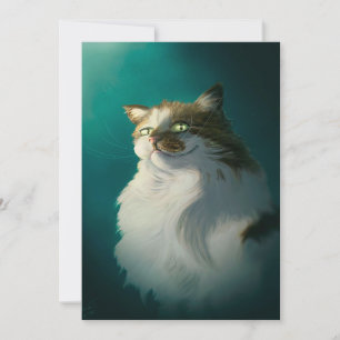 Cartão De Festividades Presente de Gato Astuto Fofo  Gato Engraçado para 
