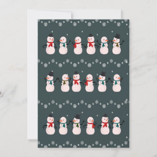 Cartão De Festividades Presente de Natal   Boneco de Neve Fofo Através da