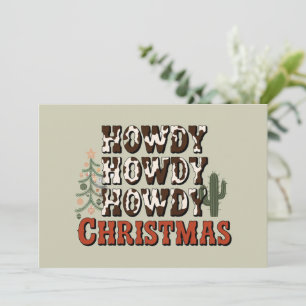 Cartão De Festividades Presente de Natal da Família Howdy Howdy Howdy Fes