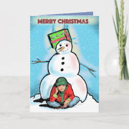 Cartão De Festividades PRESENTE DE NATAL DE SURPRESA por Slipperywindow