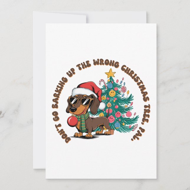 Cartão De Festividades Presente de Natal Não Vá Latir (Frente)