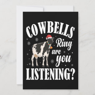 Cartão De Festividades Presente de Natal para Amante de Vacas com Campain
