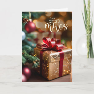 Cartão De Festividades Presente de Natal Retro Across the Miles