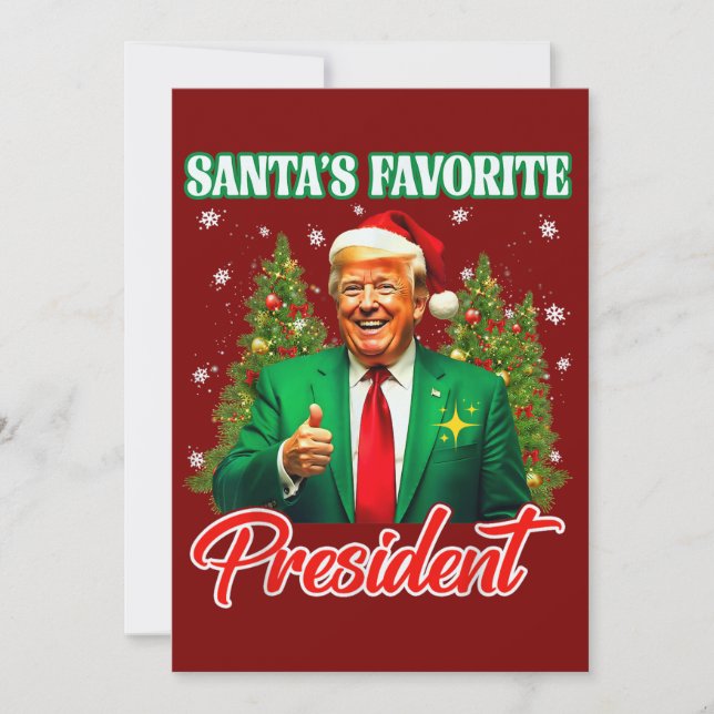 Cartão De Festividades Presente de Natal Trump | Papai noel Presidente Fa (Frente)
