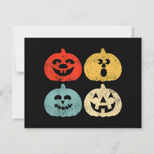 Cartão De Festividades Presente Divertido Abóbora de Halloween Vintage Re