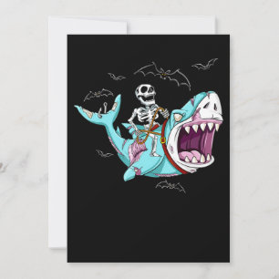 Cartão De Festividades Presente Divertido de Halloween de Tubarão Zumbi M
