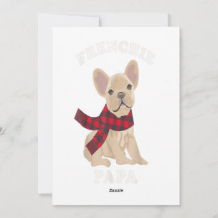 Cartão De Festividades Presente do Bulldog Francês para a Família no Nata