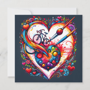 Cartão De Festividades Presente do Dia dos Namorados Amor de Ciclismo