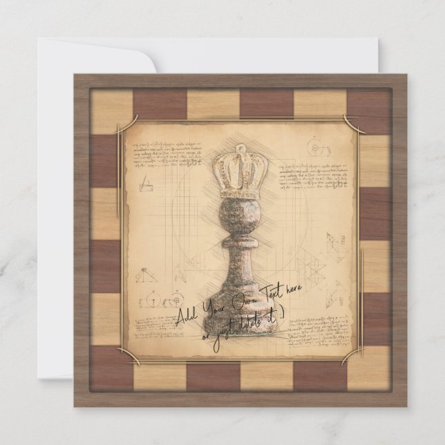 Cartão De Festividades Presente do jogador de xadrez "Pwn King / Queen" (Frente)