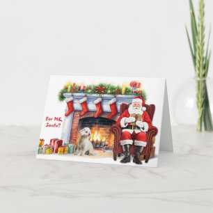 Cartão De Festividades Presente do Papai Noel Bichon Frise Cachorro Natal