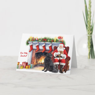 Cartão De Festividades Presente do Papai Noel Cachorro Newfoundland Natal