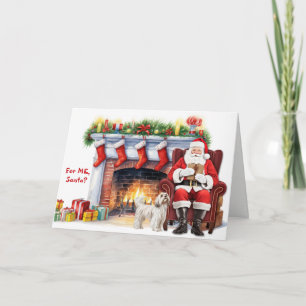 Cartão De Festividades Presente do Papai Noel Cão Havanês Natal