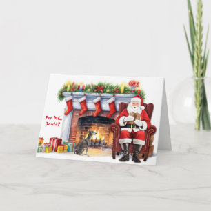 Cartão De Festividades Presente do Papai Noel Galgo Italiano Natal