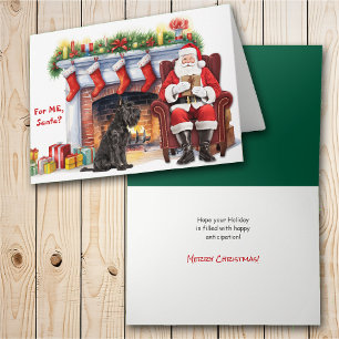 Cartão De Festividades Presente do Papai Noel Giant Schnauzer Cachorro Na