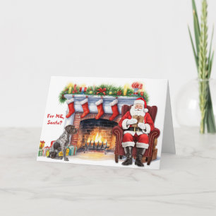 Cartão De Festividades Presente do Papai Noel Pointer de Cabelo Raspado A