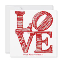 Presente moderno do Dia dos Namorados Feliz Vermel