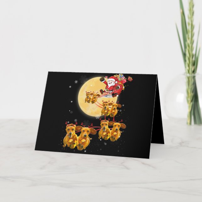 Cartão De Festividades Presente no cão | Cão-de-Natal Engraçado (Frente)