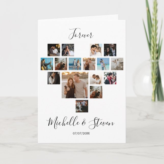 Cartão De Festividades Presente para Casais no Dia dos Namorados Colagem  (Frente)