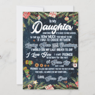 Cartão De Festividades Presente para Minha Filha, Carta de Natal para Fil