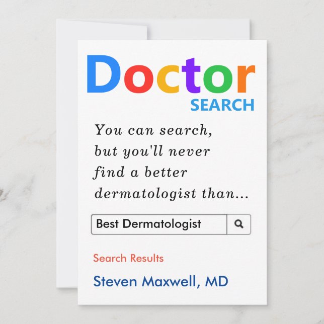 Cartão De Festividades Presente Personalizado para Dermatologista  (Frente)