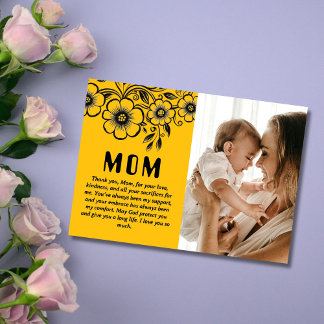 Cartão De Festividades Presente personalizado para o Dia das Mães e mensa