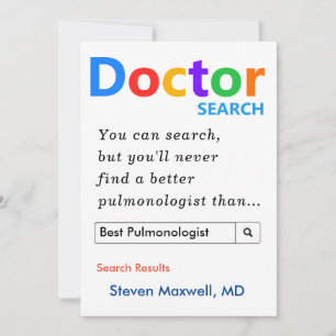 Cartão De Festividades Presente personalizado para placa Pulmonologista