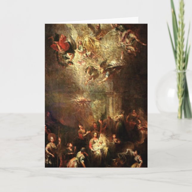 Cartão De Festividades Presentes da cena da natividade para o Natal (Frente)