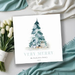 Cartão De Festividades Presentes de Árvore de Natal de Pinheiro Aqua Snow<br><div class="desc">Se precisar de mais alguma personalização,  por favor,  sinta-se à vontade para me enviar uma mensagem em yellowfebstudio@gmail.com.</div>