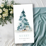 Cartão De Festividades Presentes de Árvore de Natal de Pinheiro Aqua Snow<br><div class="desc">Se precisar de mais alguma personalização,  por favor,  sinta-se à vontade para me enviar uma mensagem em yellowfebstudio@gmail.com.</div>