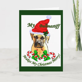 Cartão De Festividades Presentes de Natal Bullmastiff