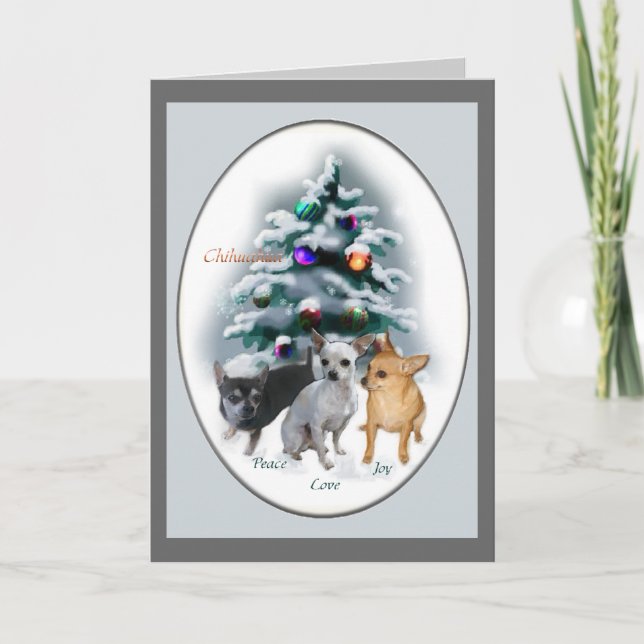 Cartão De Festividades Presentes de Natal Chihuahua (Frente)