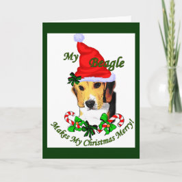 Cartão De Festividades Presentes de Natal de Beagle