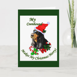 Cartão De Festividades Presentes de Natal de Black and Tan Coonhound