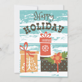 Cartão De Festividades Presentes de Natal de Férias Felizes