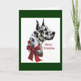 Cartão De Festividades Presentes de Natal de Harlequin Great Dane