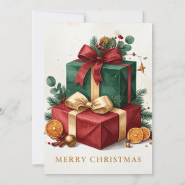 Cartão De Festividades Presentes de Natal de Luxo Feliz Natal Férias